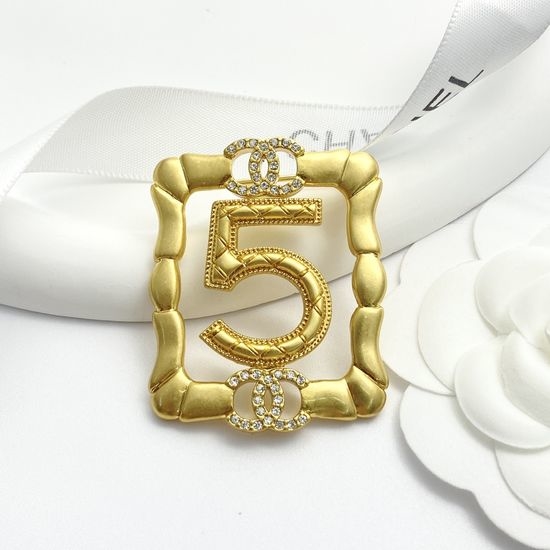 Chanel Hollow Out Letter Square Brooch