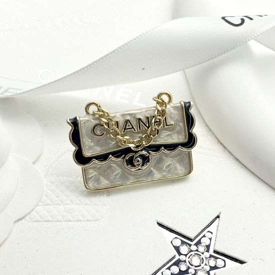 Chanel Quilted Bag Chain Brooch