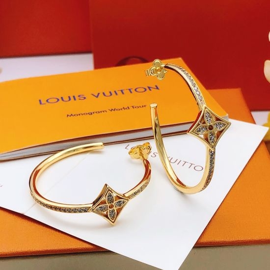 Louis Vuitton LV Moon Round Hook Earrings Brass Material