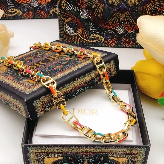Christian Dior CD Colorful Enamel Exquisite Fashion Necklace