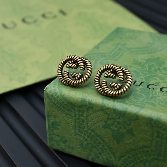 Gucci Snake Pattern Retro Metal Stud Earrings