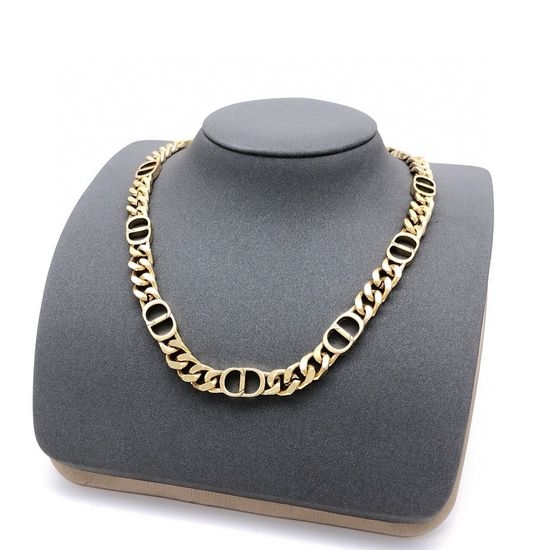 Christian Dior CD Brass Smooth CD Pendant Necklace