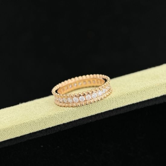 Fendi Full Diamond Beaded Edge Band Ring