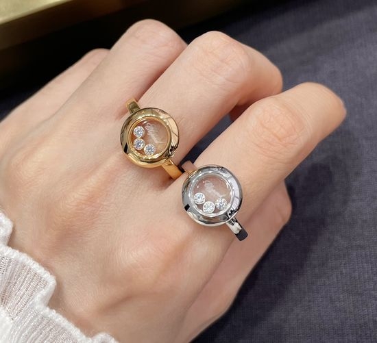 Chopard Gold Plated CNC Moving Round Ring