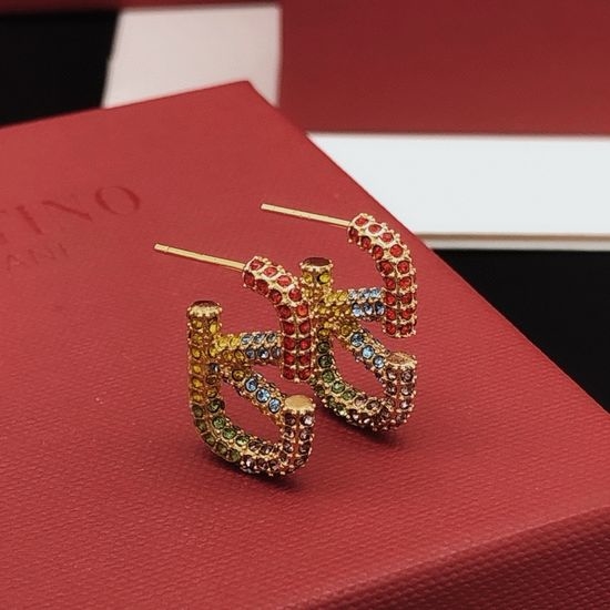 Valentino Small Colored Diamond Stud Earrings