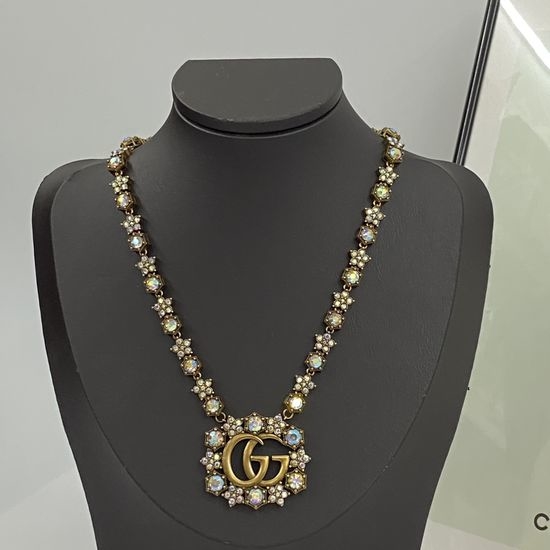 Gucci Colorful Crystal Pendant Necklace