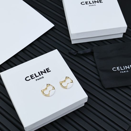Celine Enamel Unique Design Stud Earrings