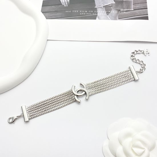 Chanel Multi Layer Snake Bone Chain Bracelet