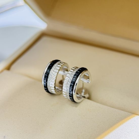Boucheron Four Row Ceramic Pattern Stud Earrings