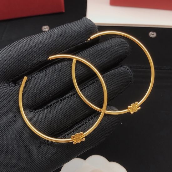 Celine Round Drop Earrings Premium Brass Material