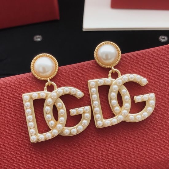 Dolce & Gabbana Medium Beaded Stud Earrings Brass Material
