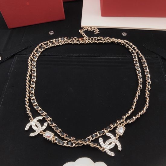 Chanel Leather Square Diamond Sweater Chain
