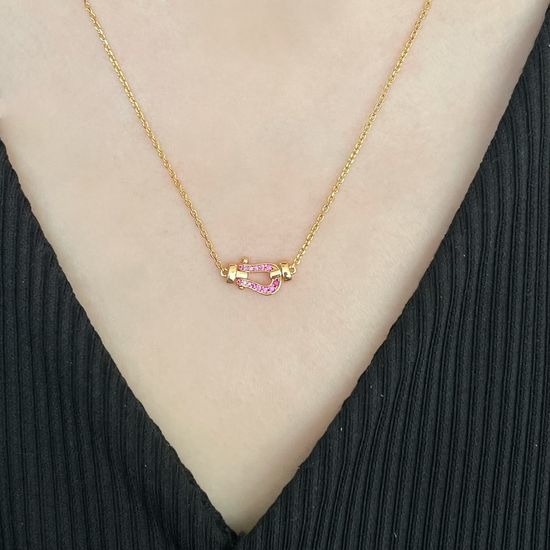 Fred Pink Diamond Buckle Exquisite Necklace
