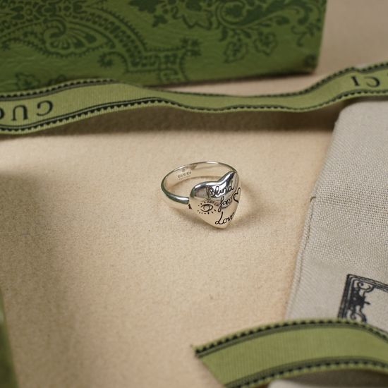 Gucci Bird Flower Heart Shape Ring