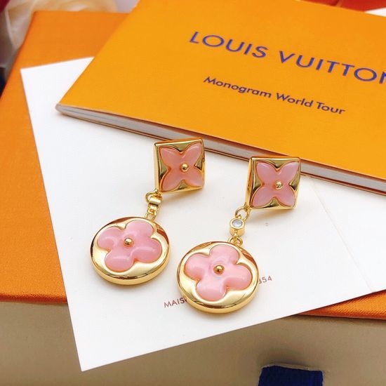Louis Vuitton LV Pink Tassel Flower Stud Earrings