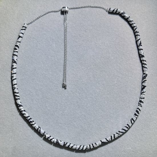 Apm monaco Zebra Pattern Silver Necklace