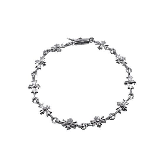 Chrome Hearts Platinum Plated Cross Stone Bracelet