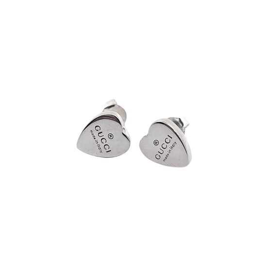 Gucci Polished Heart Shaped Stud Earrings Jewelry