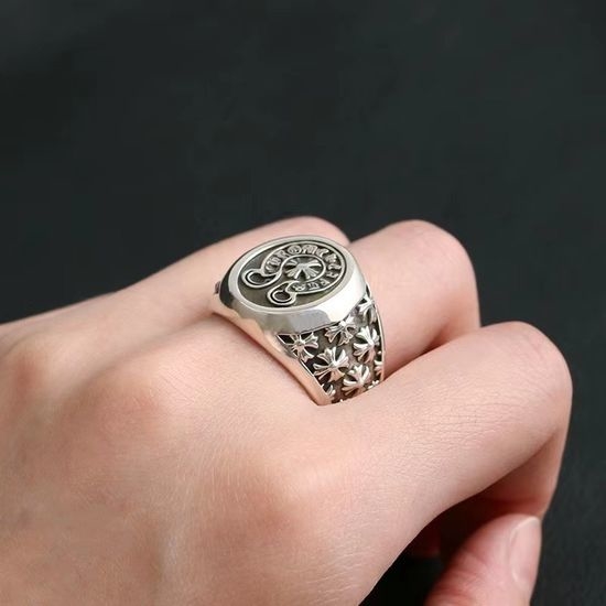 Chrome Hearts Punk Style Cross Logo Ring