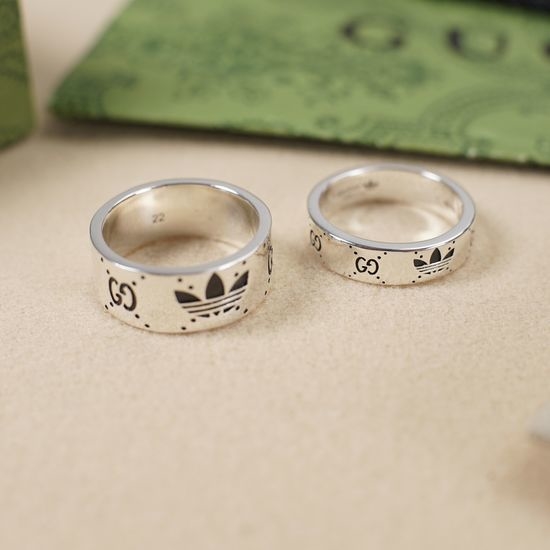 Gucci Two Tone Pattern Couple Ring