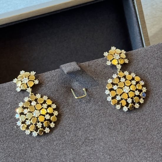 Chaumet Honeycomb Snowflake 925 Silver Earrings Set