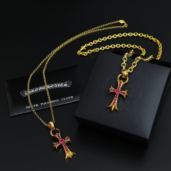 Chrome Hearts Vintage Pendant Necklace Letter Pearl Chain