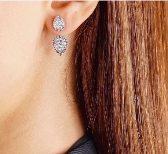 Boucheron Diamond Inlaid Drop Shape Earrings