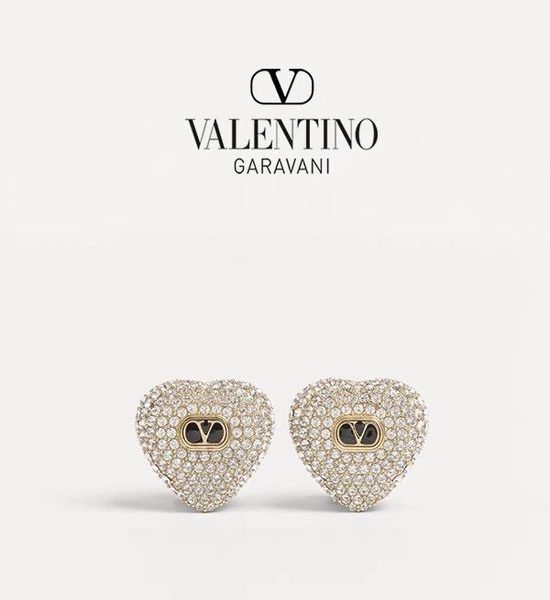Valentino Crystal Earrings Gorgeous Retro Design