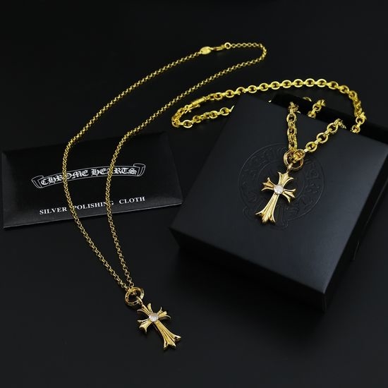 Chrome Hearts Vintage Pendant Necklace Letter Pearl Chain