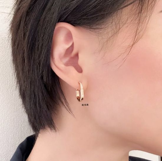 Tiffany & Co. Lock Shape Dainty Elegant Earrings