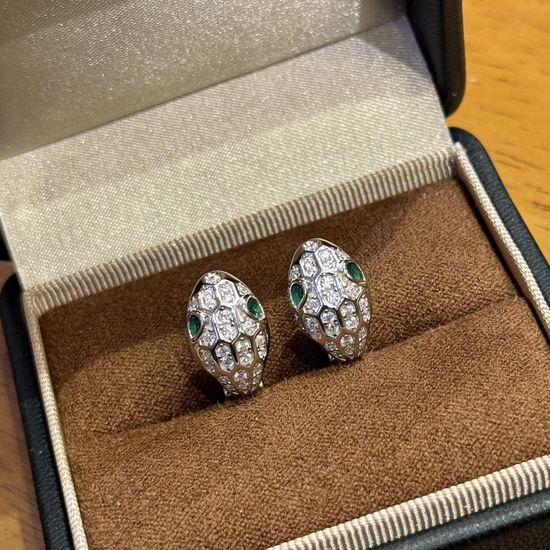 Bvlgari Sterling Silver Snake Earrings