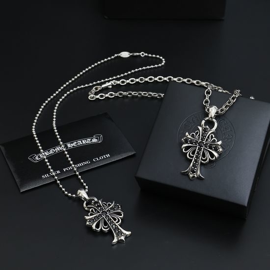 Chrome Hearts Retro Engraved Design Pendant Necklace