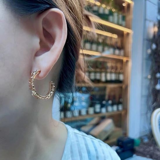 Fendi Elegant Simple Brass Stud Earrings