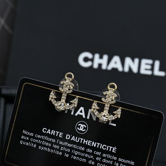 Chanel Anchor Stud Earrings Ocean Element Design