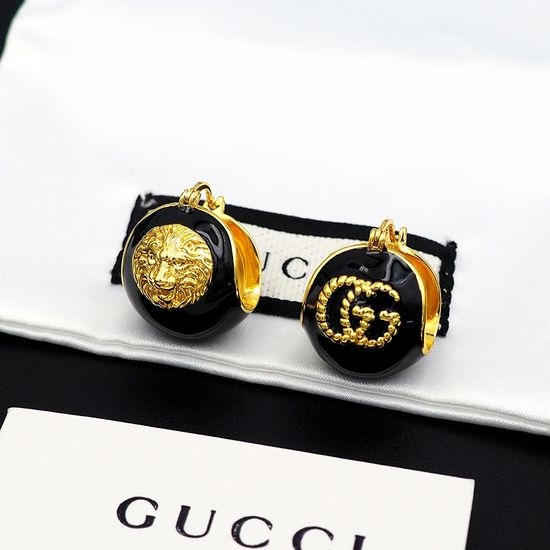 Gucci Black Enamel Classic Stud Earrings