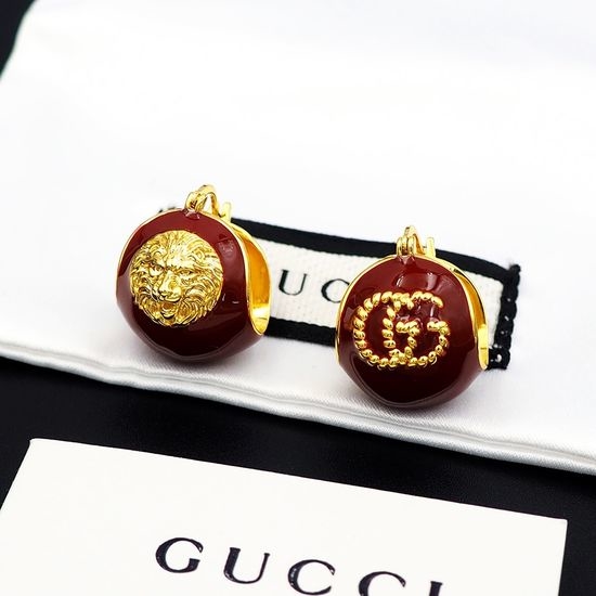 Gucci Red Enamel Classic Stud Earrings