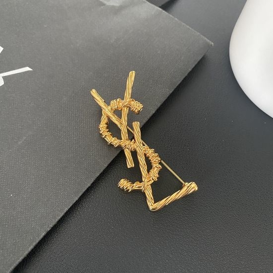 Yves Saint Laurent YSL Minimalist Letter Brooch