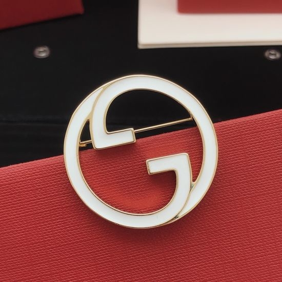 Gucci Round Enamel White Brass Jewelry
