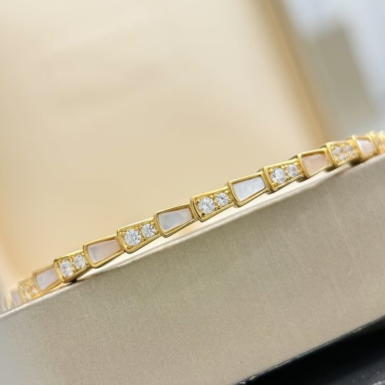 Bottega Veneta BV Mother of Pearl Snake Shape Bangle