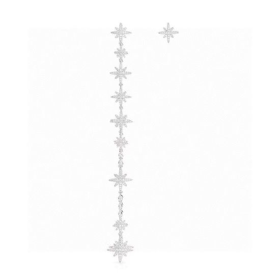 Apm monaco Asymmetric Long Star Stud Earrings