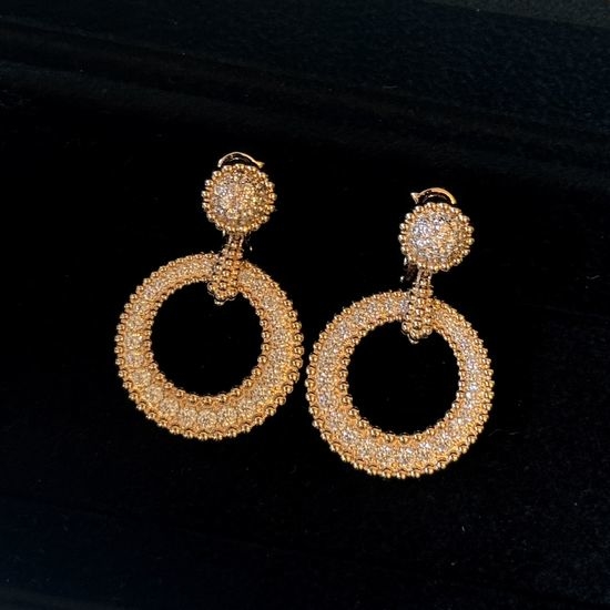 Fendi Silver Hoop Earrings with Full Diamond Accent