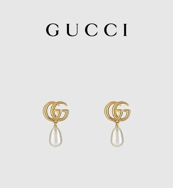 Gucci Faux Pearl Pendant Earrings