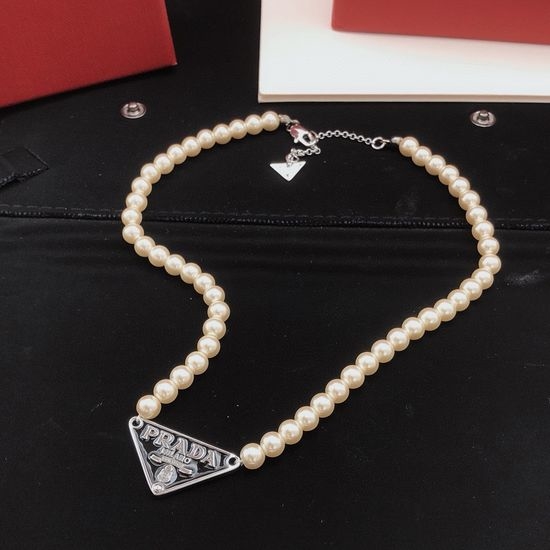 Prada Elegant Pearl Beaded Necklace