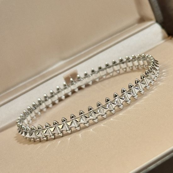 Cartier Sleek Rivet Bangle Platinum Finish