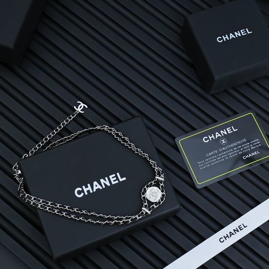 Chanel Double Layer Woven Coin Short Necklace