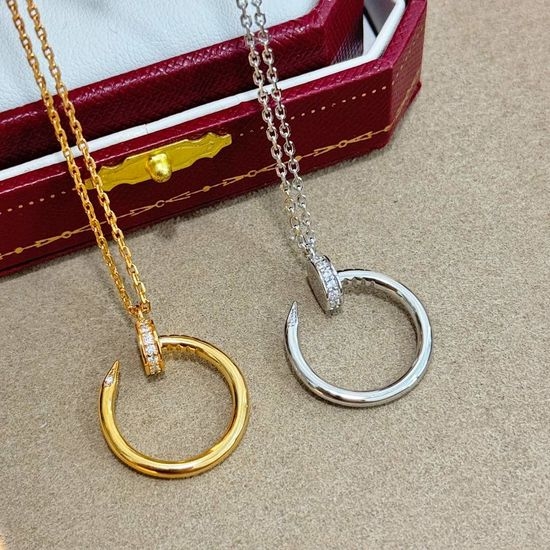 Cartier Nail Head Diamond Pendant Necklace