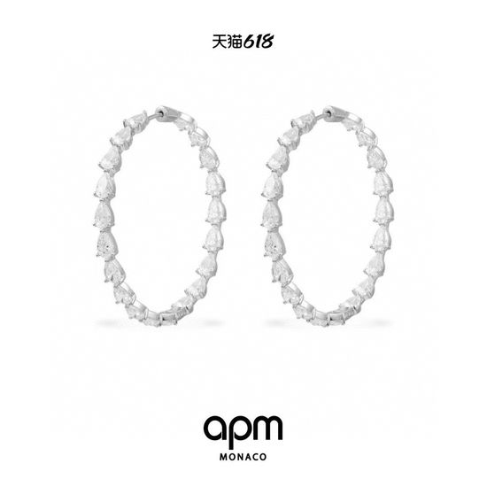 Apm monaco Waterdrop Hoop Cubic Zirconia Earrings