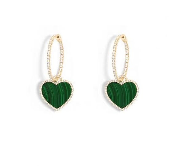 Apm monaco Malachite Heart Dense Earrings as Fashion Gift