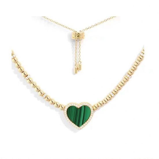 Apm monaco Malachite Heart Bead Adjustable Necklace Gift
