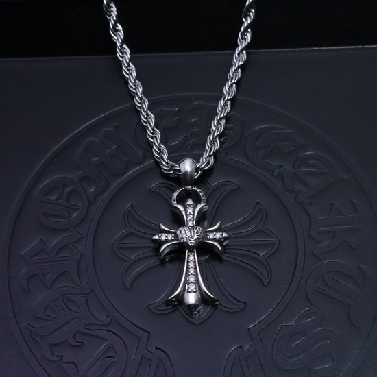 Chrome Hearts Heart Diamond Retro Twisted Chain Necklace